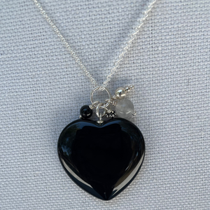 Black Onyx Heart Necklace