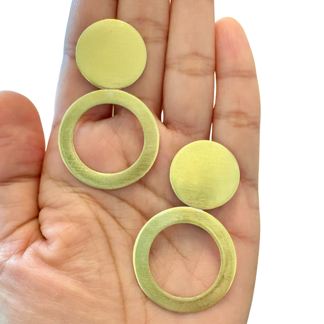 Gold Double Circle Earrings