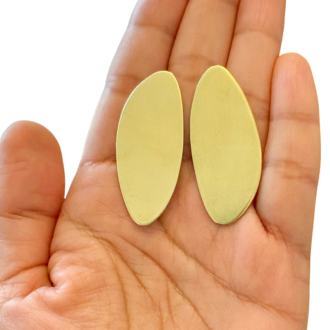 Gold Toned Oval Earrings