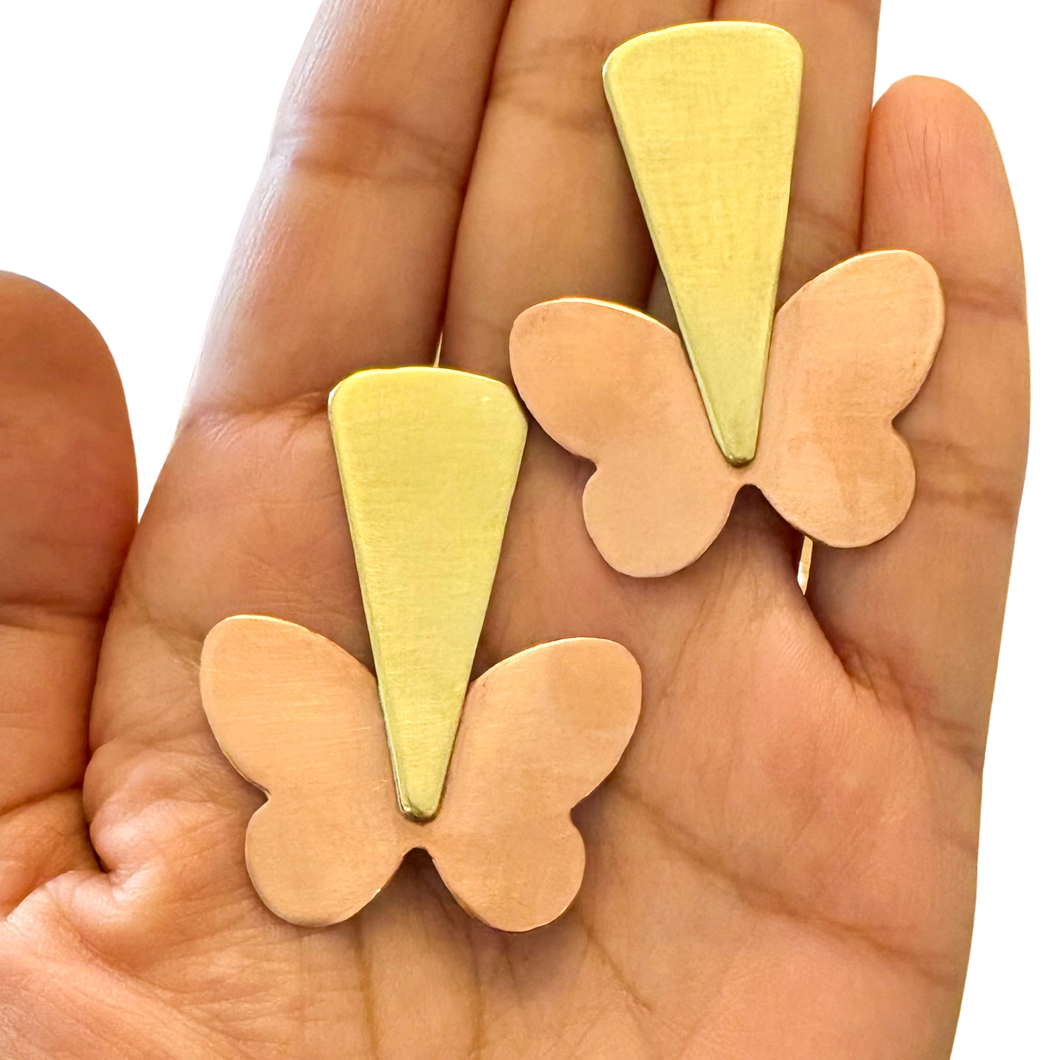 Two Tone Butterfly Earrings