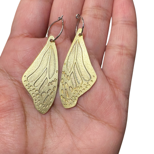 Brass Butterfly Earrings
