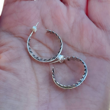 Fern Leaf Sterling Silver Hoop Earrings