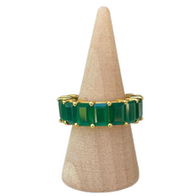 Green Onyx Emerald Cut Infinity Ring