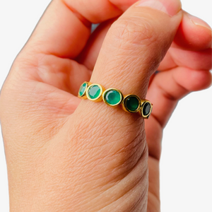 Green Onyx Infinity Ring