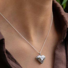 Sterling Silver Hammer Texture Heart Locket