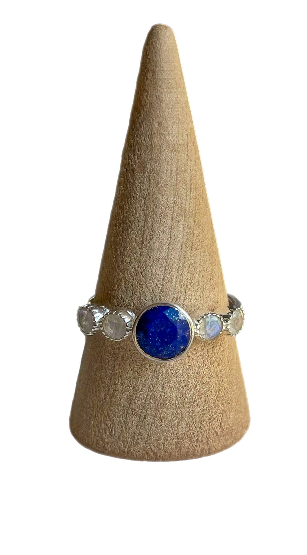 Lapis Lazuli and Moonstone Sterling Silver Ring