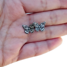 Monarch Butterfly Sterling Silver Stud Earrings