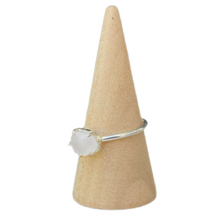 Moonstone 5-Prong Bezel Sterling Silver Ring