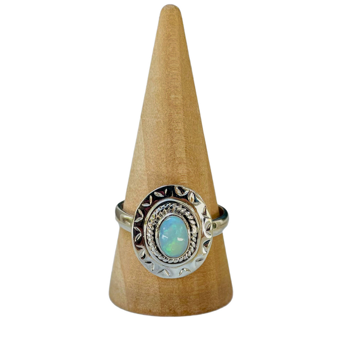 Opal Boho Sterling Silver Ring