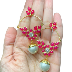 Pink Chalcedony Chandelier Earrings