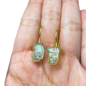 Raw Aquamarine Earrings