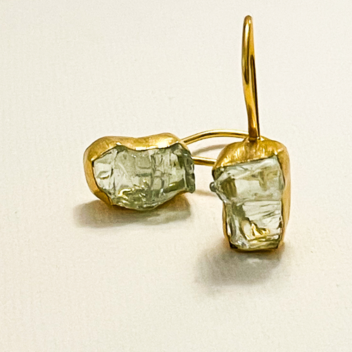 Raw Aquamarine Earrings