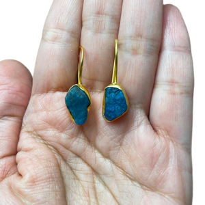 Raw Neon Apatite Earrings