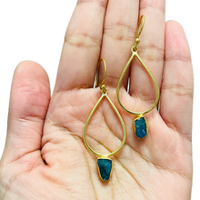 Raw Neon Apatite Teardrop Earrings