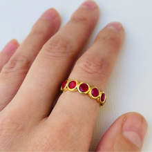 Red Chalcedony Infinity Gold Ring