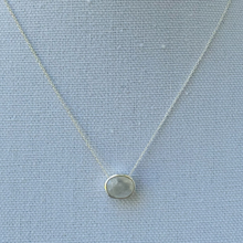Moonstone Round Pendant Sterling Silver Necklace