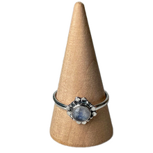Round Moonstone Sterling Silver Ring