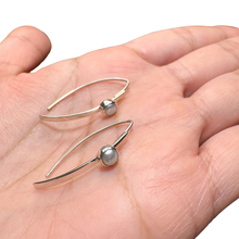 Sterling Silver Pearl Marquis Earrings