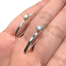 Sterling Silver Pearl Marquis Earrings