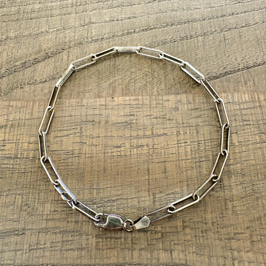 Sterling Sliver Paperclip Bracelet