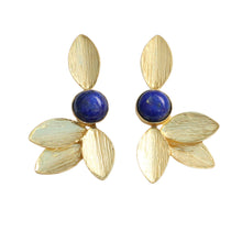 Lapis Gold Leaf Earrings