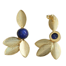 Lapis Gold Leaf Earrings