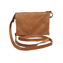Sand Herringbone Leather Handbag