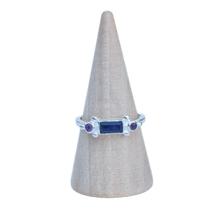 Iolite and Amethyst Sterling Silver Ring