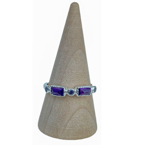 Amethyst and Iolite Sterling Silver Ring