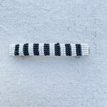 Ivory and Black Beaded Barrette