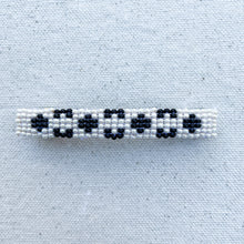 Ivory and Black Beaded Barrette