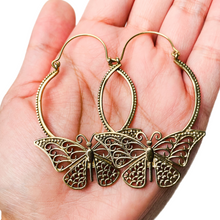 Large Butterfly Hoop Earrings