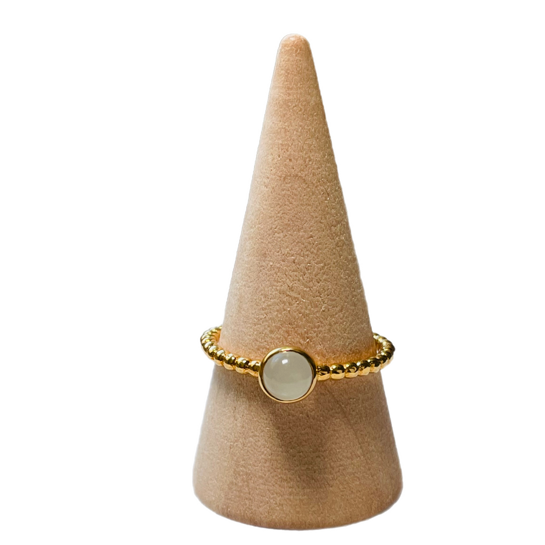 Chalcedony Dotted Band Ring