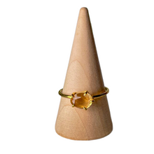 Citrine 5-Prong Bezel Gold Ring