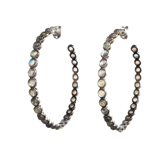 Labradorite Hoop Earrings