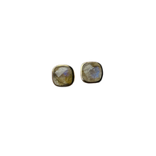 Labradorite Stud Gold Stud Earrings