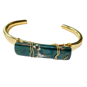 Malachite Brass Cuff Braceket