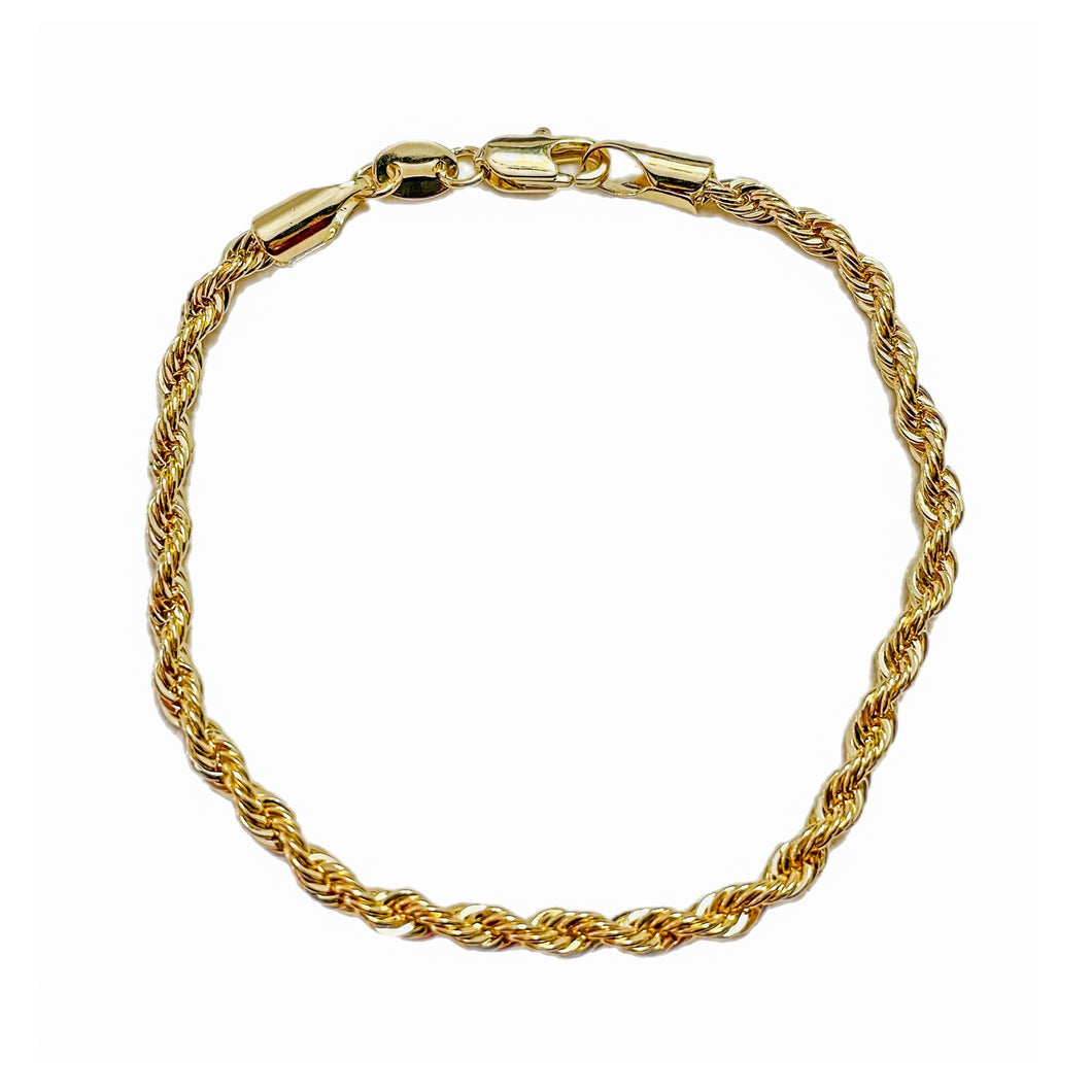 Gold Rope Link Bracelet