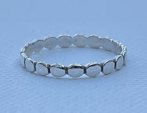 Silver Flat Beaded Ring